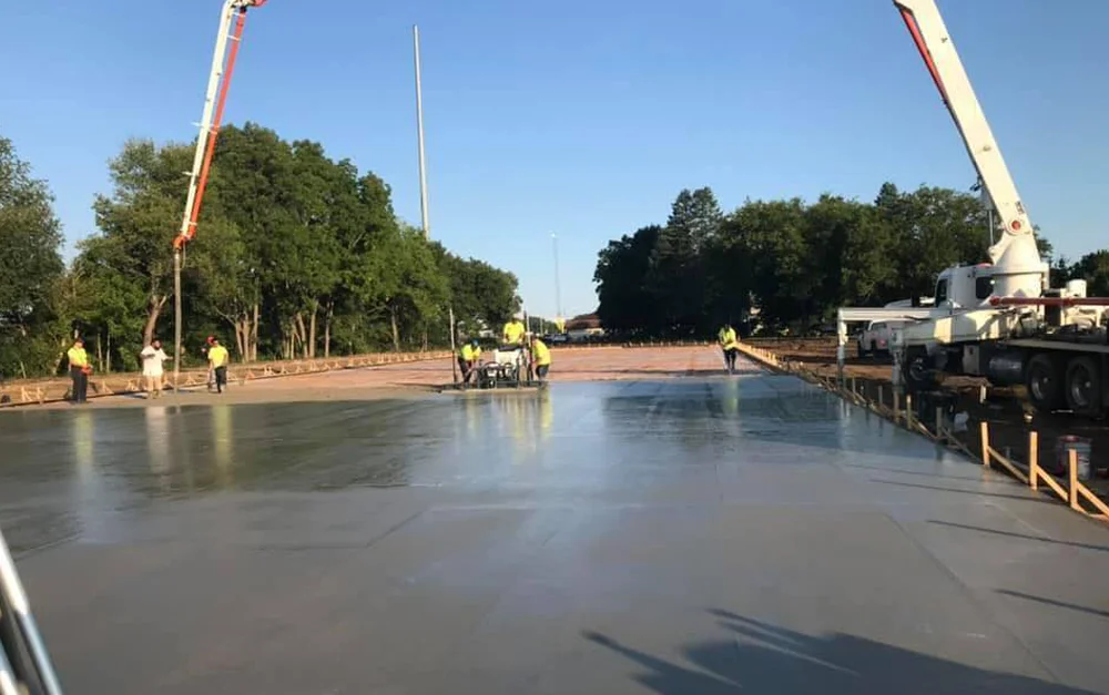 freshly poured cement